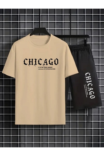 orwen life est. 2022 Unisex Chicago Printed Men's Shorts Set – Oversize Comfo...