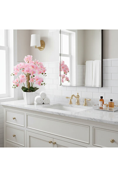 Roots Furniture أوركيد اصطناعية مزروعة في أصيص، 57 سم، لون وردي داخلي