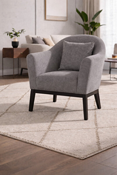 N.zone A stylish recliner chair with luxurious gray fabric upholstery, a comf...