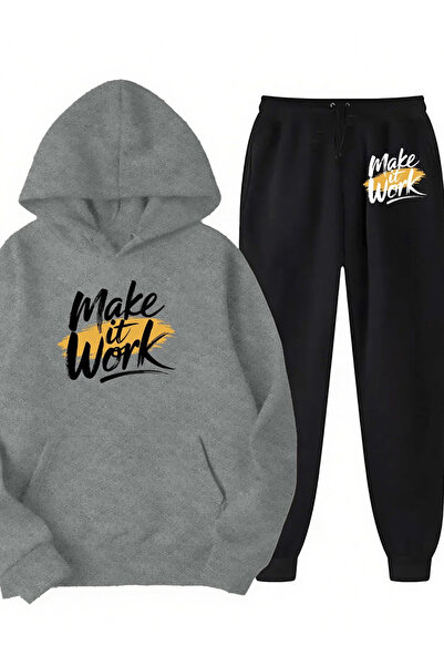 Rayan & Hoor Style Make printed hoodie sweatset - hooded sweatshirt top and b...