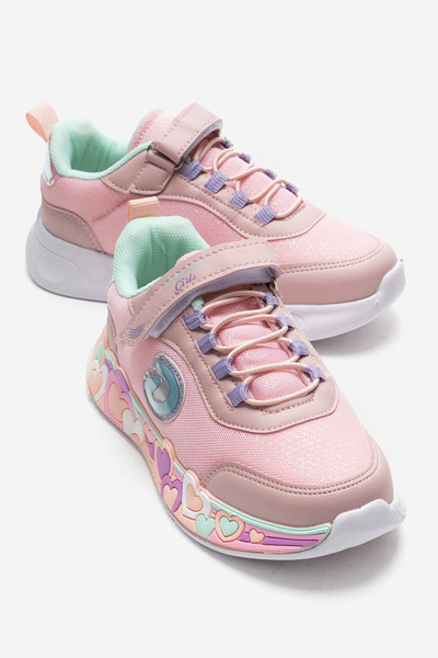 CCWAY AYAKKABI حذاء رياضي للأطفال من نوع فيلكرو هارت سول أنوراك مقاس 31-35 با...