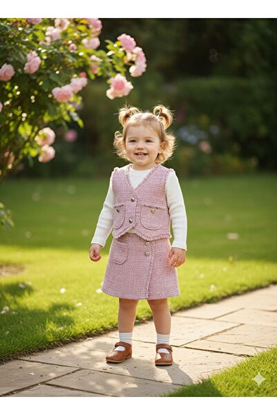 GÜL Baby Tivit Fabric Vest Trophy Badi Shorts Skirt Triple Set