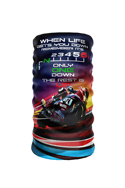 1 Down 5 Up Vites Tasarımlı Motosiklet Bandana Yarışçı Motivasyon Boyunluğu Buff Kask Altı Balaklava