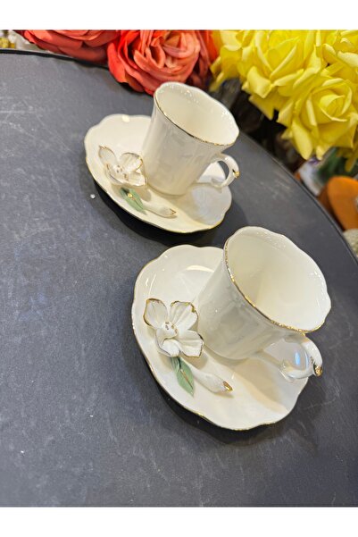 hediye Esterhomedecor 6-Person Porcelain Coffee Cup Set, Tray Not Included
