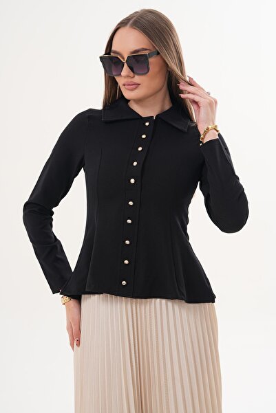 ŞİMAL Women's Skirt with Flounce Collar and Long Sleeves Blouse 260246 -