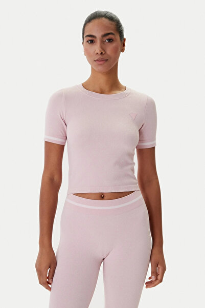 Guess Pepi 4g Seamless Short Sleeve Women's Pink Top V6Rp02Z4692-F6Zy