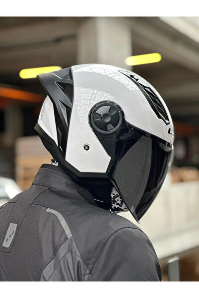LS2 AIRFLOW 2 BEYAZ KASK (SİYAH VİZÖR) SPOİLER