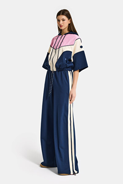 it's basic Women's Navy Blue Ecru S6-56 Hooded Sweatshirt Hiking Tracksuit Pa...