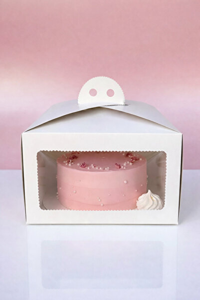 Ege Concept Life Asetat Pencereli ve Tutma Saplı Pasta & Tatlı Kutusu 26x26x1...