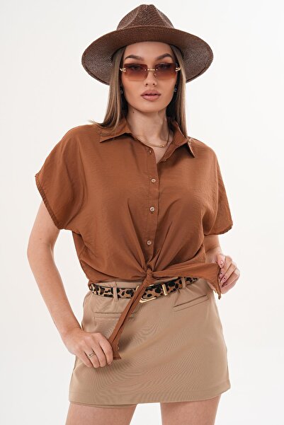 ŞİMAL Ženska majica kratkih rukava prednja Na vezivanje Modal 260175