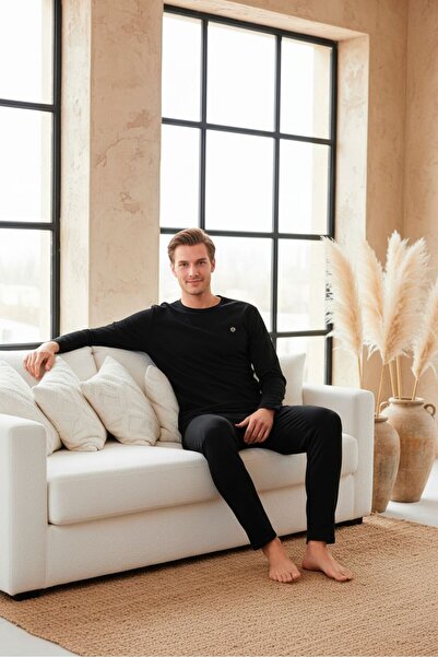 STELLAPİNK Men's Interlock Long Pajama Set