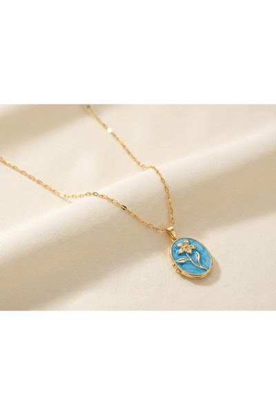 Bluw Jewelry إيثريل بيتال هيريتاج - قلادة زهور عتيقة مصنوعة يدويًا