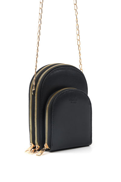 SHAKA Black Shk267 Faux Leather 5 Compartments, Chain, Phone Holder and Shoul...