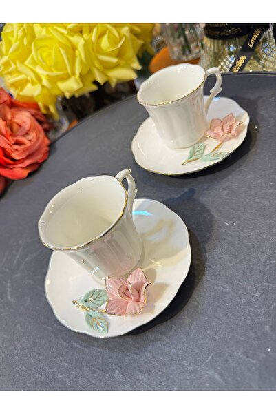 hediye Esterhomedecor 6-Person Porcelain Coffee Cup Set, Tray Not Included