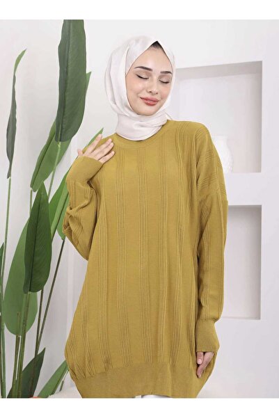 MEİLİN Crew Neck Mercerized Casual Knitwear Tunic