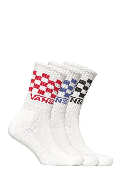 Vans Classic Check Crew White Socks