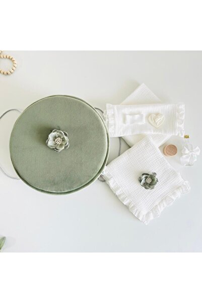 Anya-Events Βαπτιστικό κοστούμι μουσλίνας + Κουτί κοστουμιού από βελούδο σε π...