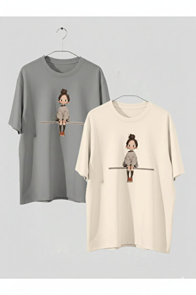 ZİYMO PACHET DE 2 TRICOANE CU GULER ROTUND ȘI IMPRIMEU