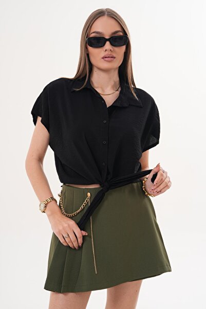 ŞİMAL Ženska majica kratkih rukava prednja Na vezivanje Modal 260175