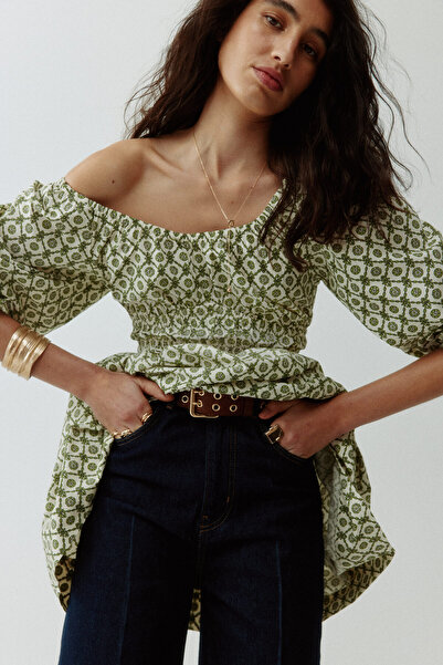 H&M Pamuklu ve Kloş Etekli Elbise