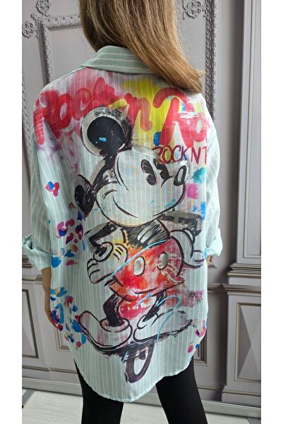 MAXORA SHOP Mickey shirt with shiny print