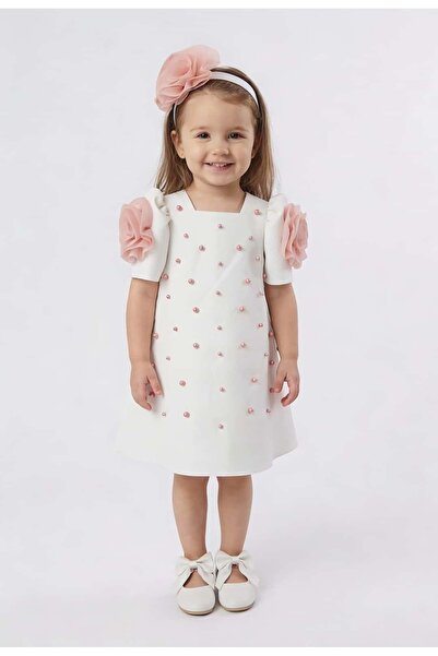 SIRRI Girl's Pearl Detailed A-Line Evening Dress 3-7 Years Old