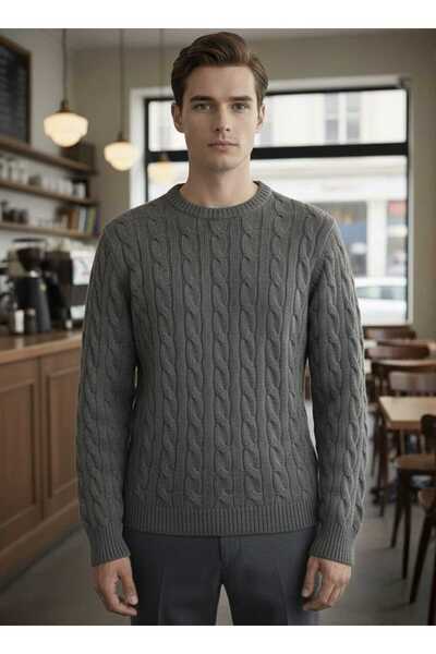 citystyle Men's Knitwear Lover's Combination Sweater Anthracite Crew Neck Uni...