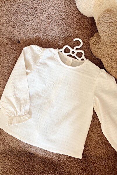 miabambim Cotton Fabric Girls' Shirt Beige