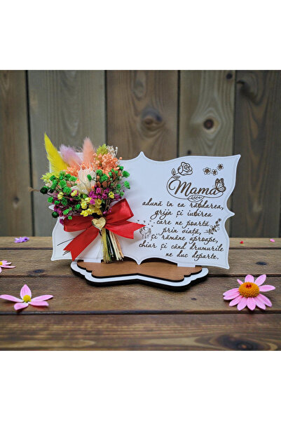 Gift basket Tablou cu flori naturale pentru mama, Cadou ziua mamei