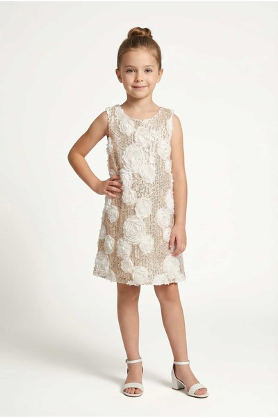 SIRRI Girl's Ecru Special Occasion Dress (Ages 2-9)