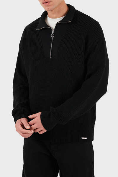 LES BENJAMINS Wool Blend Regular Fit Stand Collar Sweat Men's Sweat Lb25Fwcla...