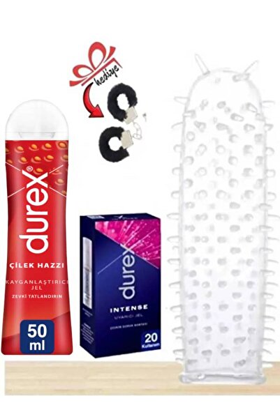 Durex Tırtıklı Yıka Tekrar Kullan Prezervatif Kılıf-Çilek Hazzı Kayganlaştırı...