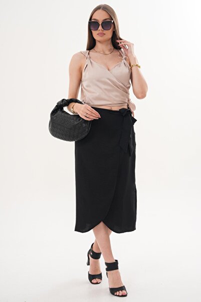 ŞİMAL Women's Wrap Linen Skirt 260163 -