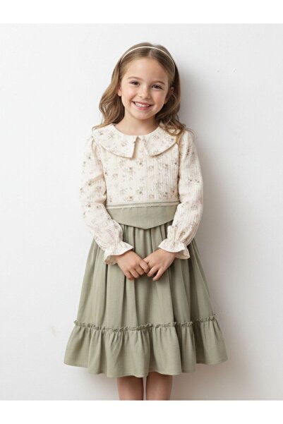 Cherrys Bebek Violet Embroidered Girl's Dress