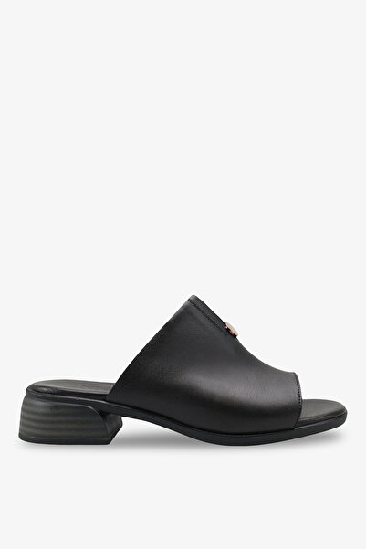 İNNABUTİKK Anisya Women's Genuine Leather Slippers - Black