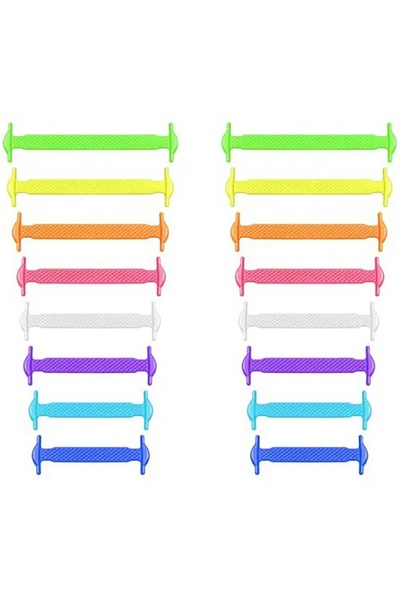 zola Set de 16 șireturi din silicon, nelegate, elastice, multicolore