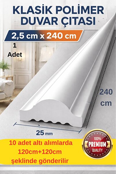Renkli Duvarlar Boyanabilir Dekoratif Polimer Duvar Çıtası 2.5cm x 240cm Duva...