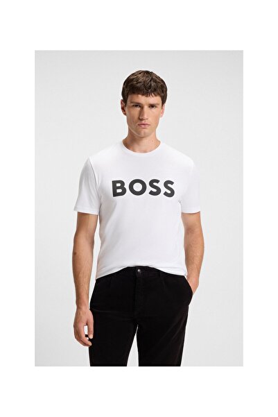 BOSS Bisiklet Yaka Beyaz Erkek T-Shirt Thinking