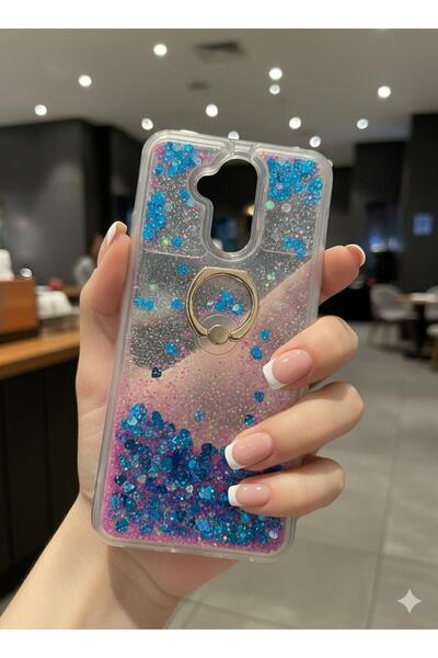 TECNOTREND Huawei Mate 20 Lite Uyumlu Kılıf Sulu Simli Yüzüklü Kapak