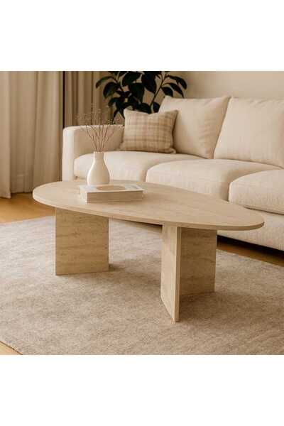 Just Home Siena Orta Sehpa - Traverten - 42x80x128 cm