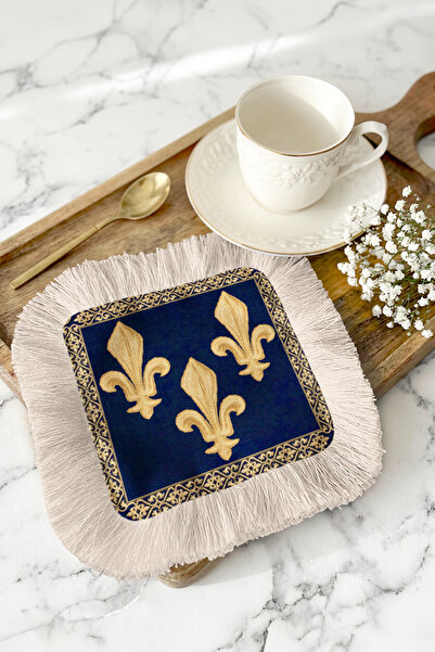 Evimde Bambaşka Șervețel de prezentare cu franjuri, cu model francez nobil - ...