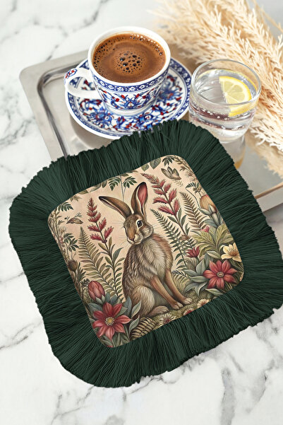 Evimde Bambaşka Vintage Tavşan Bahçe Χαρτοπετσέτα Παρουσίασης με Κρόσσια - Φυ...