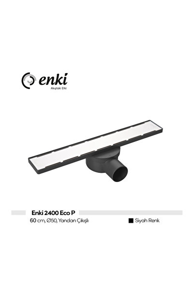 Enki 2400 Eco P Duş Kanalı Paslanmaz Çelik Plain Izgara 60 cm Q50 Yandan Çıkışlı