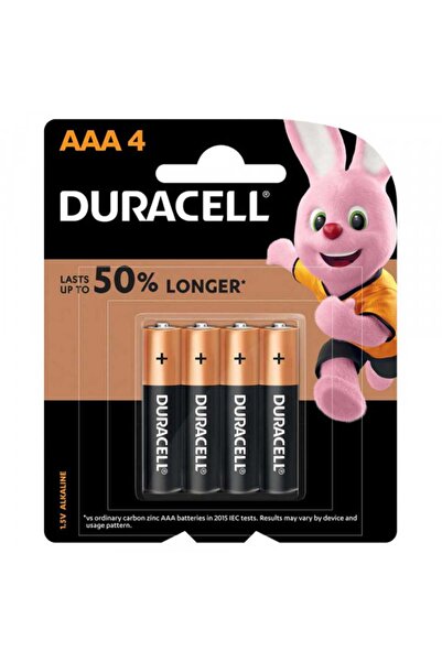 Duracell بطاريات قلوية من النوع AAA، عبوة من 4 قطع