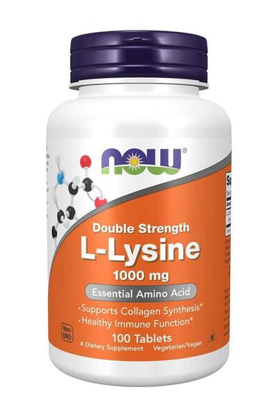 Now Foods Double Strength L-Lysine 1000mg - 100 Tablets