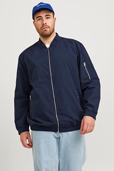 Jack & Jones Plus Size Baseball Collar Bomber Jacket- Rush