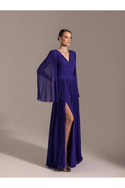 Kenzel Long Sleeve Flared Evening Dress