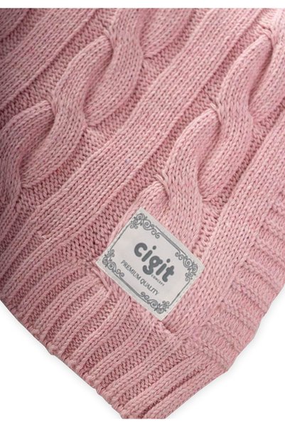 Cigit Hair Knitted Knitwear Blanket 80X100 cm (+/-5 cm) Powder Pink