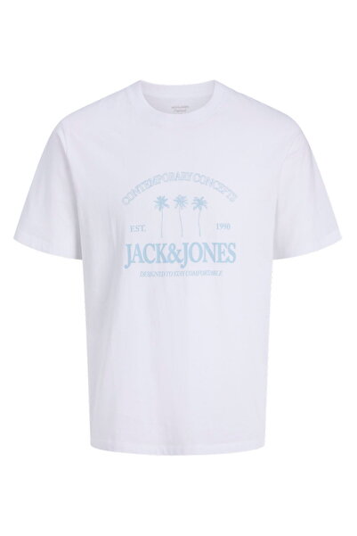 Jack & Jones Plus Size Chest Logo Printed T-Shirt - Nantucket