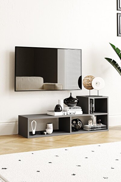 Hofga Bucak Çok Amaçlı Kitaplık Tv Ünitesi Antrasit